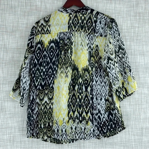 Ruby Rd. Blouse Womens Size L button down Rayon sheer 1200 - Picture 4 of 6